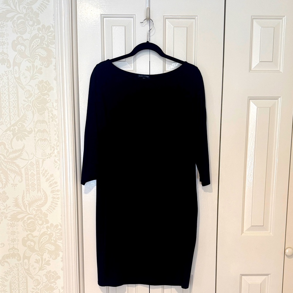 Eileen Fisher Classic Black Long Sleeve Dress
